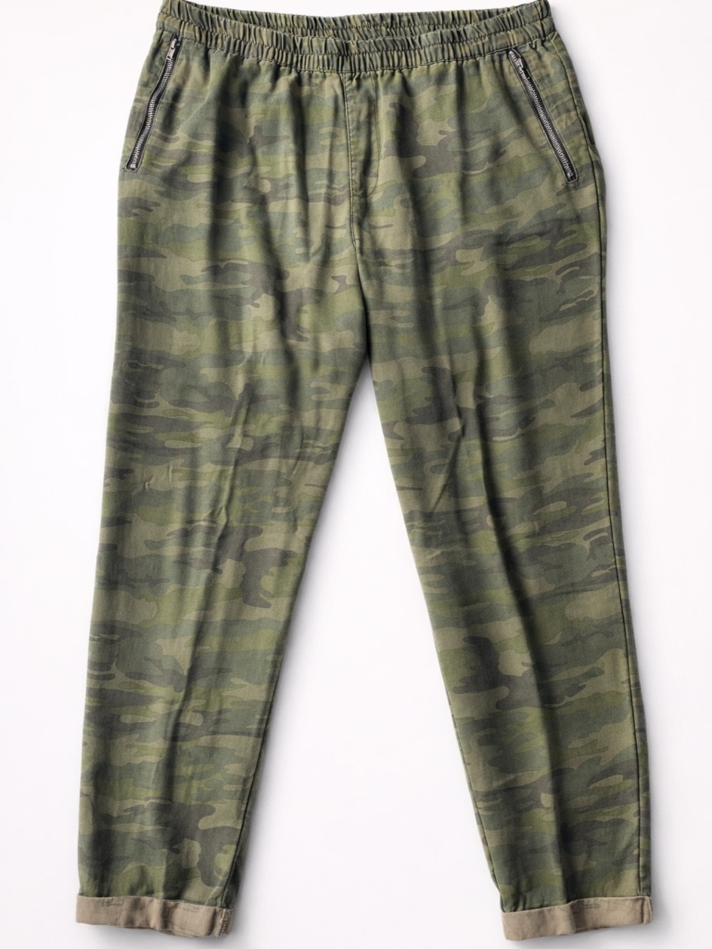 Soft Surroundings Women’s Olive Camo Elastic Waist Joggers L
